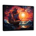 thumbnail image 2 of Designart "Pirate Legacy Boat Amidst History I" Transportation Framed Wall Art - Modern Orange Boat Sailing Bedroom Framed Canvas Wall Art, 2 of 6