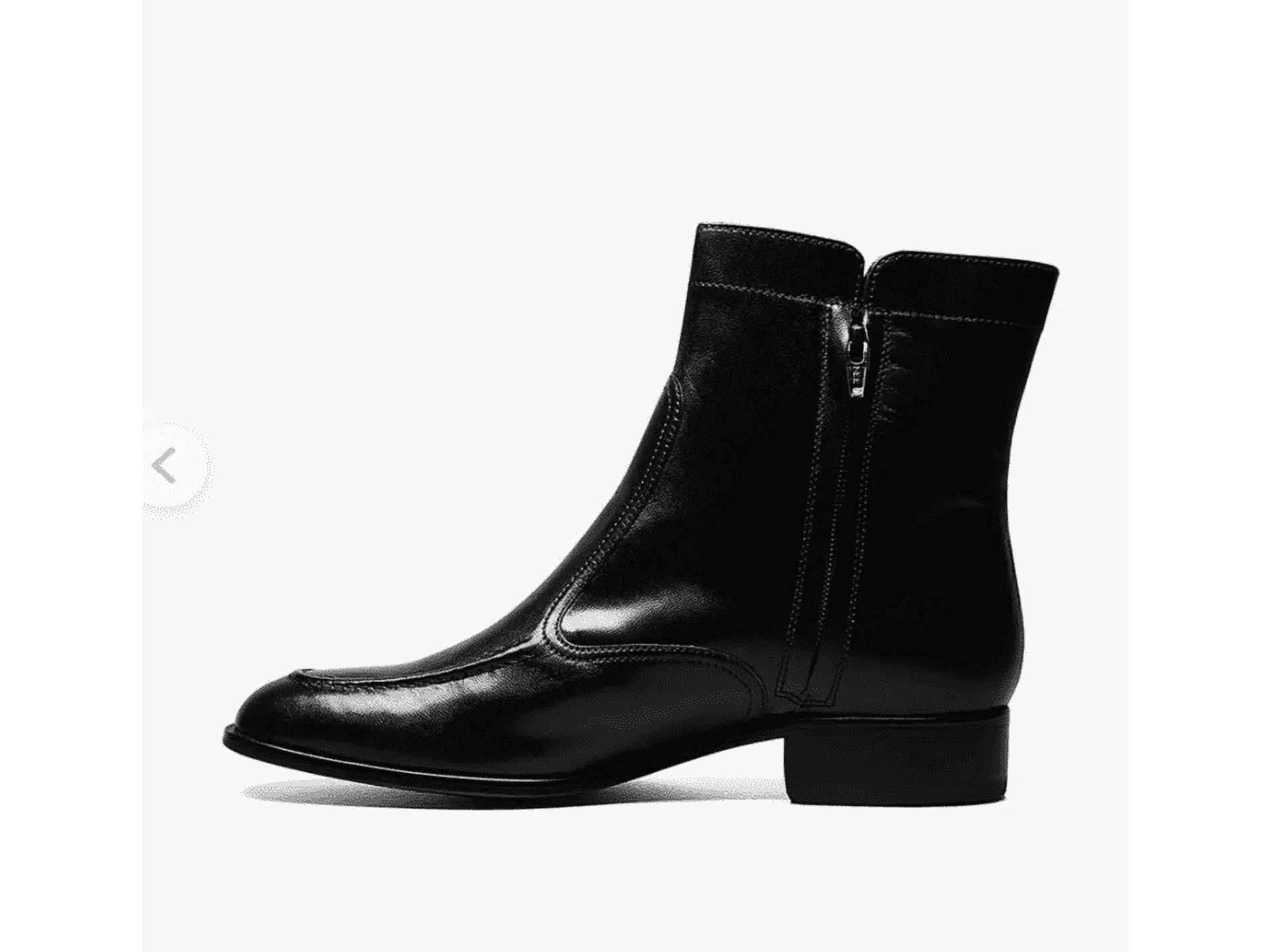 Florsheim Essex Boot Mens Boot Black Leather Side Zipper Moc 