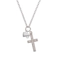 thumbnail image 2 of Delight Jewelry Silvertone Mini Megaphone I Set You Apart Engraved Cross Zoey Necklace, 28", 2 of 4