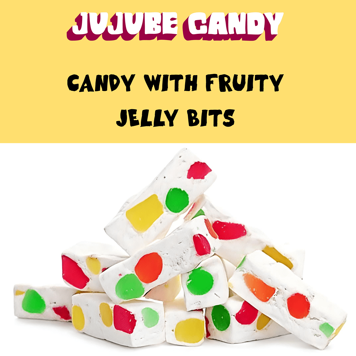 Jujube Nougat - 2 Pounds (32 oz) | Easter Candy with Fruit Jelly Pieces - Individually Wrapped Candy | Soft & Chewy Treat