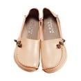 thumbnail image 3 of AUDeals Women Genuine Leather Shoes, Soft Casual Slip On Shoes, Non Slip Low Top Platform Shoes for Daily Wear (Beige, 4), 3 of 3