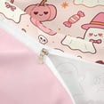 thumbnail image 4 of Homewish Kawaii Bowknot Ghost Twin Duvet Cover for Kids, Halloween Pumpkin Bat Web Twin Bedding, Pink Reversible, 2pcs, 1 Duvet Cover and 1 Pillowcase, 4 of 6