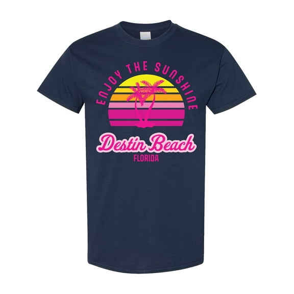 Inktastic Summer Enjoy the Sunshine Destin Beach Florida in Pink T-Shirt