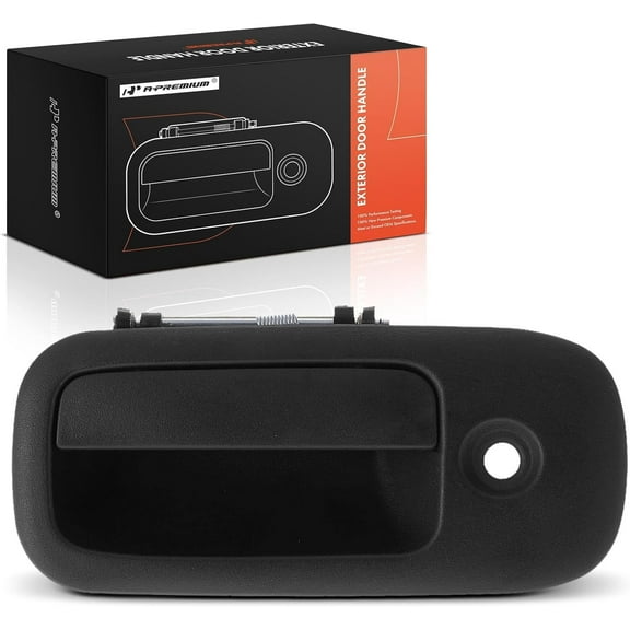 A-Premium Exterior Door Handle Front Left Driver Side - Compatible with 1996-2009 Chevy Express & GMC Savana 1500 2500 3500 4500 Van - Textured Black, w/Key Hole