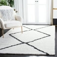 thumbnail image 2 of SAFAVIEH August Ravenna Diamond Shag Area Rug, Beige/Black, 6'7" x 6'7" Square, 2 of 8