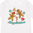 thumbnail image 4 of Inktastic Merry Christmas with gingerbread cookies Boys or Girls Long Sleeve Toddler T-Shirt, 4 of 5