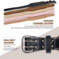 thumbnail image 3 of Tcbosik Leather Weight Lifting Belt w/4 inch Padded Lumbar Support Belt, Weightlifting Belt for Bodybuilding Squat Deadlift, XL Size, Black, 3 of 6