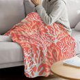 thumbnail image 3 of Orange Red Coral Coastal Throw Blanket for Couch, Soft Lightweight Flannel Fleece Blanket, Ocean Nautical Seaside Beach Microfiber Plush All Season Decorative Blankets Gifts for Sofa Bed 50"x60", 3 of 9