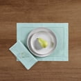 thumbnail image 2 of Solino Home Cotton Linen Placemats Set of 4 - Hemstitch Pastel Turquoise Placemats 14 x 19 Inch - Machine Washable Table Mats for Spring, Easter, Mothers Day, 2 of 4