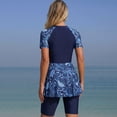thumbnail image 5 of Qingpeng Womens Two Piece Swimdress Swimsuit Short Sleeve Floral Print Slimming with Boyshorts Bathing Suit, 5 of 6