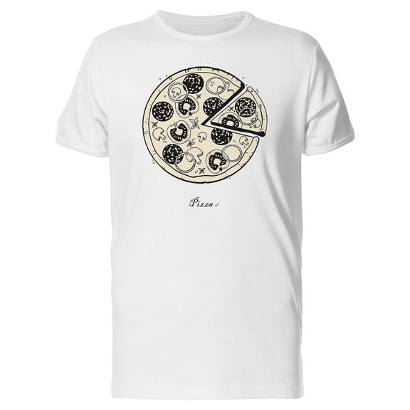 Pizza With Vegetables Sketch Tee Men's -Image by Shutterstock
