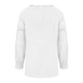 thumbnail image 5 of Dazajoo Womens 3/4 Sleeve Cotton Shirts Vintage Linen Blouses Button V Neck Tunic Tops Solid Color Tees Loose Fit Shirt,White,L, 5 of 6