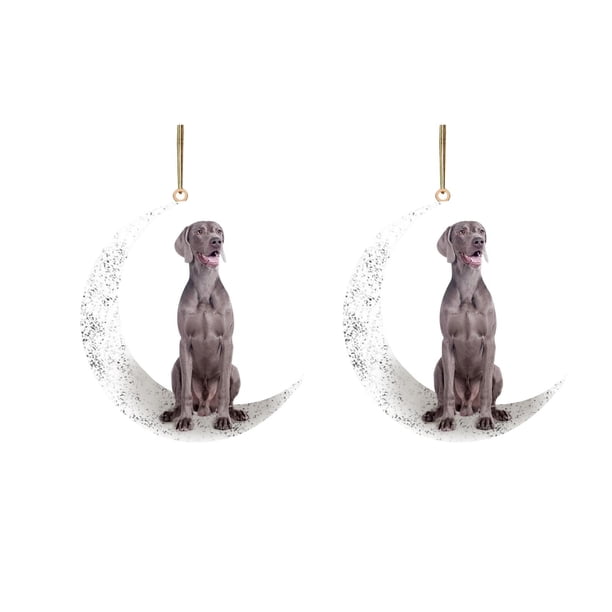 Iron Art Siéntese en la luna Lovely Dog Moon Ornament para los amantes de los perros Christmas Tree Pendent 2PC Wmkox8yii gf6363