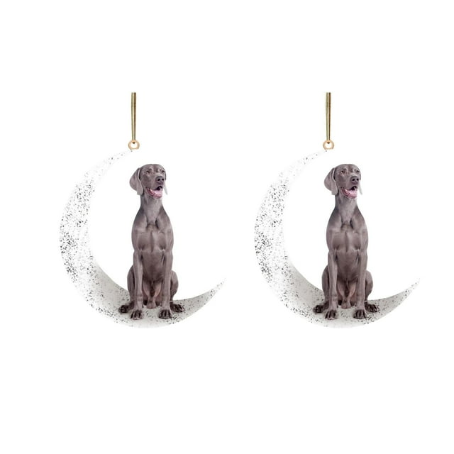 Vaidha Iron Art Sit On The Lovely Dog Ornament For Dog Lovers Christmas Tree Pendent 2PC