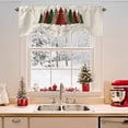 thumbnail image 2 of Merry Christmas Tree Tie Up Valances Curtain, Red Green Black Plaid Vintage Linen Adjustable Rod Pocket Short Window Treatment Tie Up Curtains Valances for Kitchen Living Room Bathroom 42x12 Inches, 2 of 9