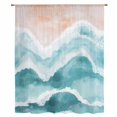 thumbnail image 2 of Aqua Coastal Beach Sheer Curtains 108 Inches Extra Long, Modern Oil Painting Nautical Light Filering Curtains, Privacy Drapes Simi Floor to Veiling Curtain for Living Room Large Window Treatment, 2 of 9