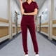 thumbnail image 2 of Uniformes de enfermería, conjunto exfoliante, trajes de trabajo de enfermería, pantalón con cordón, ropa de trabajo informal duradera para mujer Rojo XL Yuyangstore Uniforme de enfermera, 2 of 8