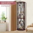 thumbnail image 5 of Lighted Wooden Corner Display Curio Cabinet,Glass Display Cabinets with Glass Doors,Adjustable Shelves(Bulbs Included) for Living Room,Dark Cherry, 5 of 7