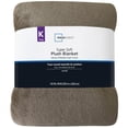 thumbnail image 3 of Mainstays Super Soft Plush Blanket, Brown, King, 3 of 6
