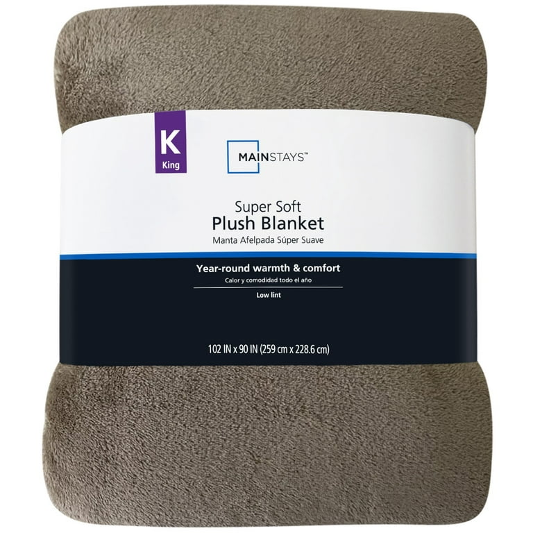 Mainstays Super Soft Plush Blanket Brown King 102 X90 Walmart