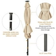 thumbnail image 6 of Costway 96" Beige Market Round Patio Umbrella, Water-Resistant, 6 of 9