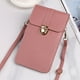 thumbnail image 4 of Bolsos cruzados pequeños para mujer, bolsos de cuero para teléfono móvil, cartera con cremallera, rosa oscuro, 4 of 5
