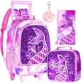 thumbnail image 1 of Set de 3 Piezas Mochila con Ruedas para Niñas AGSDON Sirena Rosa, 1 of 9