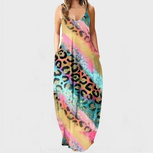 Fankiway Robe de Soirée Vintage Sexy Sans Manches à Col en V pour Femmes, Robes de Plage Grande Taille