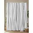 thumbnail image 4 of Black Shower Curtain Set, Waterproof Shower Curtains for Bathroom, Abstract Lines Gradient Minimalist Modern Texture Washable Fabric Cloth Bath Curtain for Bathtub Decoration with Hooks 60x72 Inches, 4 of 6