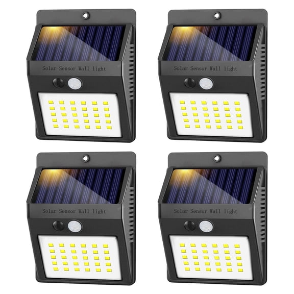 IJIL Solar Outdoor Lights - 30 LED Wireless Waterproof Motion Sensor Outdoor Light for Garden Fence Yard Deck Garage, 4Pack