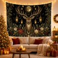 thumbnail image 3 of Gold-Lit Stag Beneath a Full Moon with Lanterns, Mystical Celestial for Wildlife Fans, Winter Forest Decor, Christmas Gift, Tapestry Wall Hanging for Living Room and Bedroom, 3 of 7
