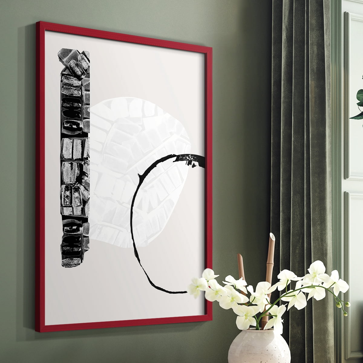 Zen Shapes I Framed Print - Solid Wood in Single Picture Frame Solid Wood 2 Framed Print