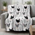 thumbnail image 2 of Rooster Farmhouse Black Blanket Soft Cozy Warm Twin Blanket for Bed, Plush Fuzzy Flannel Fleece Blankets for Sofa, Farm Animals Simple Art Modern Throw Blankets for Couch, Gifts for Men, 60"x80", 2 of 9