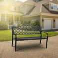 thumbnail image 5 of Four Seasons Courtyard Park Bench with Lattice Seat Back Design, Black, 5 of 8
