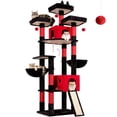 thumbnail image 7 of Globlazer 83 inch XXL Giant Cat Tree, Heavy Duty Tall Cat Tower for Large Indoor Adult Cats, Multi-Level Large Cat Condo with 8 Scratching Posts, 2 Cat Caves & 3 Platforms,Gothic, 7 of 7