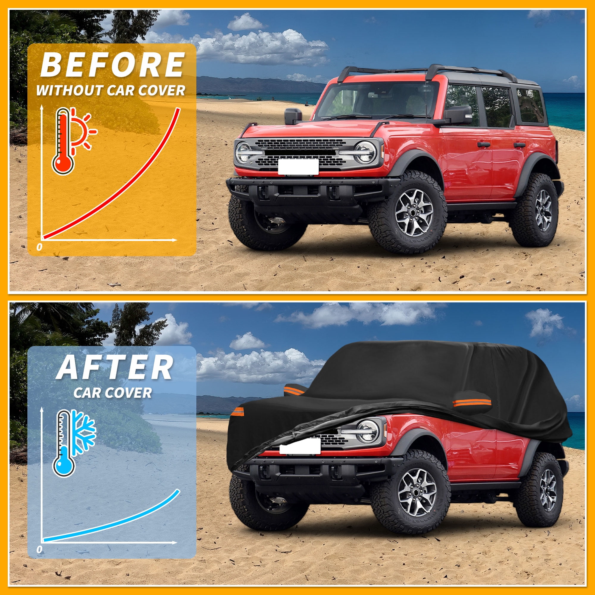 Unique Bargains Durable Waterproof Car Cover Black ["for Ford Bronco"]