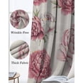 thumbnail image 3 of Pink Floral Kitchen Curtains Spring Summer Vintage Flower Leaf Cafe Short Curtains for Bathroom Blackout Window Curtain Grommet Small Window Treatment Tier Drapes for Bedroom Living Room 52"x45"x2, 3 of 9