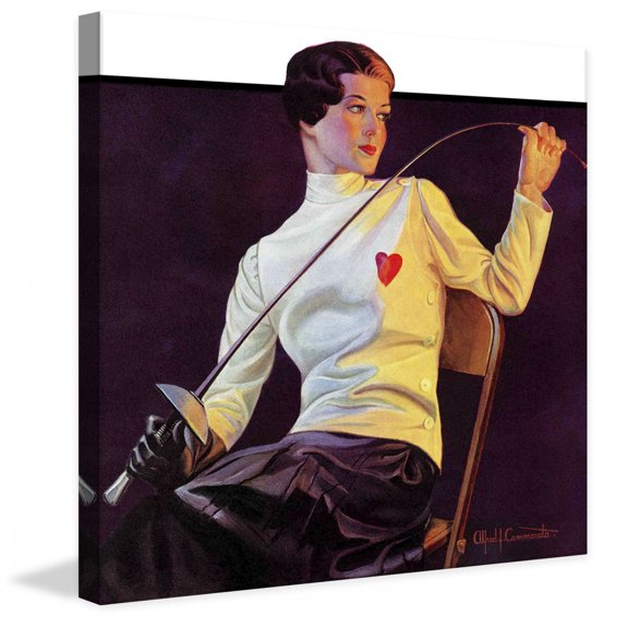 Marmont Hill Female Fencer by Alfred F. Cammarata Painting Print on Canvas