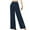 Navy, variant on WREESH Womens Business Casual Pants Fashion Button Solid High Waist Pockets Full Length Pants Black