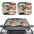 thumbnail image 2 of Balery Retro American Eagle Parasol para parabrisas de coche de 2 piezas | Parasol plegable para parabrisas delantero de coche para la mayoría de sedanes-Small, 2 of 6