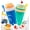 Blue+ Aqua Green, variant on Slushie Cup, 2 Pack Slushy Maker Cup, Frozen Magic Squeeze Cups for Juice Milk Yogurt Ice Cream Make, DIY Cooling Cup with Lid & Straw Cool Stuff Things for Kids Friends Family(Blue+Pink)
