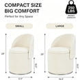 thumbnail image 3 of Casa Pura Furniture Cream White Velvet Swivel Storage Accent Chair with Foldable Backrest, 19.3 in., 250 lb Capacity, 3 of 8