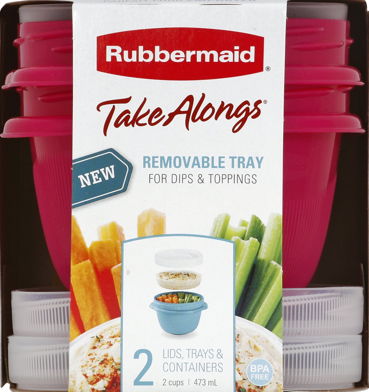 Rubbermaid TakeAlongs Twist-&-Seal 2.1 Cup Meal Prep Food Storage Containers,  Set of 2 
