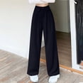 thumbnail image 6 of Mgmyaa Women's Casual Solid Snap/Zipper Loose Wide-Leg Long Boyfriend Pants High Waist, 6 of 9
