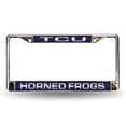 thumbnail image 4 of Texas Christian TCU Horned Frogs Chrome Metal Laser License Plate Frame - Set of Two, 4 of 5
