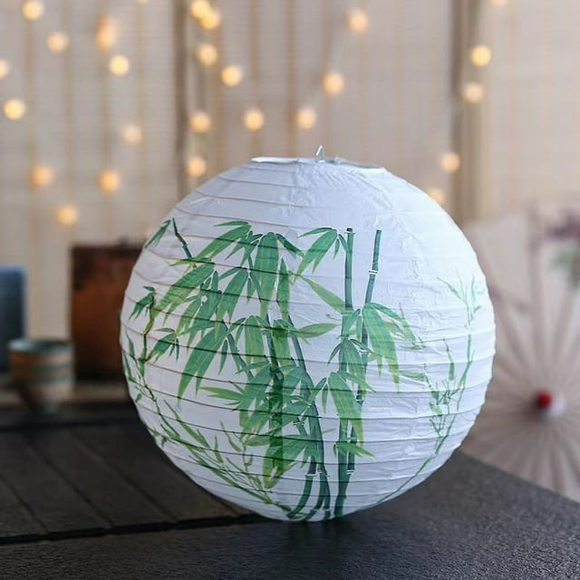 Nvzi Paquete de 6 faroles de papel chinos para decoración de fiestas de bodas, restaurantes, hogares, estilo oriental chino, 11,8 pulgadas (bambú)