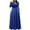 729-#Blue, variant on Womens Maxi Dress Gradient Print Long Sleeve A Line Long Dress Crewneck Stretch Pleated Wedding Guest Party Holiday Dress