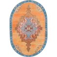 thumbnail image 3 of Unique Loom Timeless Collection Area Rug - Thomas (7' 6" x 10' 6" Oval Orange/Blue), 3 of 6