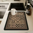 thumbnail image 2 of Coffee Maker Mat Retro Dish Drying Mats for Kitchen Non-slip Draining Pad Quick Dry Tableware Placemat Dinnerware Washable, 2 of 9