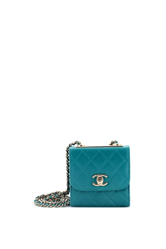 Pre-Owned Trendy CC Clutch with Chain Quilted Lambskin Small By Rebag